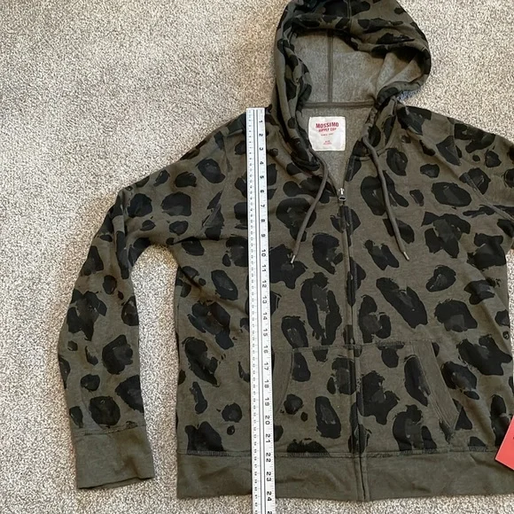 Mossimo XL Olive Green and Black Patterned Zip Up Sweatshirt (New with Tags) - Picture 4 of 7